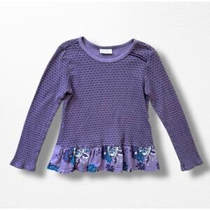 Naartjie Lavender Peplum Top, Size 7